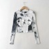 Tie-dye stitching bottoming new stretch long-sleeved T-shirt NSHS61811