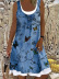 loose fashion digital printing fake two-piece denim dress NSBTY61836