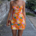 Summer New Spot Sexy Flower Printed Sling Short Dress NSHHF61846