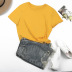 Round Neck Short Sleeve Solid Color Pure Cotton T-Shirt NSYYF61865