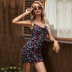 floral double drawstring tight-fitting sling dress  NSYYF61869