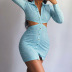 new lapel color sexy hollow dress NSFLY61909