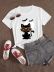 cartoon panda print short-sleeved t-shirt  NSAIT61983