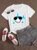 cartoon panda print short-sleeved t-shirt  NSAIT61983