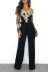 Casual Water-Soluble Lace One-Line Collar Wide-Leg Jumpsuit NSOSM65276