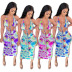 strip digital printing sling dress NSOSM65287