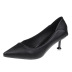 spot pointed toe mid-heel black solid color stiletto NSZSC65370