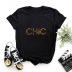 Short-sleeved color matching stay chic letter printing round neck T-shirt  NSYIC65456