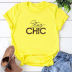 Short-sleeved color matching stay chic letter printing round neck T-shirt  NSYIC65456