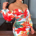 wholesale clothing vendors Nihaostyles spring and summer new printed one-shoulder long-sleeved dress  NSYIS65635