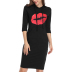 wholesale women s clothing Nihaostyles hooded drawstring pocket stitching printed long-sleeved dress NSXIA65509