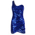 wholesale clothing vendors Nihaostyles halter one-shoulder tight-fitting hip sexy sequin dress NSYSM67101