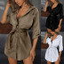 wholesale clothing vendors Nihaostyles lace-up cardigan solid color sleeved shirt dress NSYSM67157