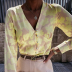 wholesale clothing vendor Nihaostyles loose v-neck print all-match shirt NSXMI67175