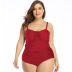 wholesale clothing vendor Nihaostyles pleated sling solid color split swimsuit NSGM67202