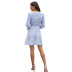 nihaostyle clothing wholesale V-neck long-sleeved large-sleeve A-line skirt NSSA67205