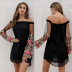 nihaostyle clothing wholesale new sexy strapless mesh embroidered chiffon dress NSSA67208