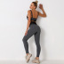 wholesale clothing vendor Nihaostyles striped shockproof beauty back bra trousers yoga sports set NSLX67219