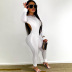 wholesale clothing vendor Nihaostyles solid color round neck long-sleeved jumpsuit NSJYF67244
