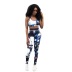 wholesale clothing vendor Nihaostyles printed short fitness vest yoga clothes tether belt trousers set NSJYF67253