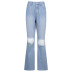 wholesale clothing vendor Nihaostyles hole weird white weird slim casual jeans NSKAJ67268