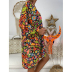 wholesale clothing vendor Nihaostyles V-neck print long dress NSYID67484