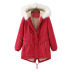 wholesale women s clothing Nihaostyles winter big fur collar plus velvet cotton coat NSNXH67405