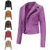 wholesale women s clothing Nihaostyles washed PU leather lapel jacket  NSNXH67413