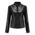 wholesale women s clothing Nihaostyles casual leather stand-up collar jacket  NSNXH67418