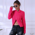 wholesale women s clothing Nihaostyles herringbone long-sleeved cropped pullover turtleneck sweater NSYX67428