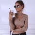wholesale women s clothing Nihaostyles cross-wrapped chest long-sleeved V-neck halterneck top NSYX67430