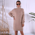 wholesale women s clothing Nihaostyles loose high neck long sleeve twist knit sweater dress NSYX67431