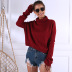 wholesale clothing vendor Nihaostyles solid color high-neck pull-out long-sleeved sweater  NSYX67436
