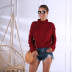 wholesale clothing vendor Nihaostyles solid color high-neck pull-out long-sleeved sweater  NSYX67436