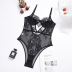 wholesale clothing vendor Nihaostyles lace jacquard stitching hollow tether conjoined one-piece lingerie NSYX67450
