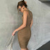Round Neck Sleeveless Slim Dress NSHTL67510