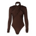 nihaostyle clothing wholesale new fashion hanging neck long sleeves jumpsuit NSHTL67558