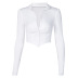 nihaostyle clothing wholesale women s new slim half open collar T-shirt NSHTL67562