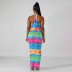 wholesale clothing vendor Nihaostyles printed halter neck lace mid-length dress  NSHTL67604