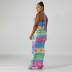 wholesale clothing vendor Nihaostyles printed halter neck lace mid-length dress  NSHTL67604