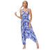 elephant digital printing strappy halter jumpsuit wholesale women s clothing Nihaostyles NSMDF67675