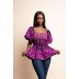 square collar lantern sleeves lotus leaf swing top wholesale women s clothing Nihaostyles NSMDF67681