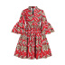 Seven-point Lotus Leaf Sleeve Small V-neck Dress wholesale women s clothing Nihaostyles NSMDF67686