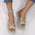 woven thin straps square head flat sandals wholesale women s clothing Nihaostyles NSJJX67787
