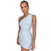 solid color one-shoulder sleeveless reverse wear ultra-short dress wholesale women s clothing Nihaostyles NSMG67835