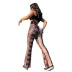 impresión costura cintura alta suelta weir pantalones pantalones al por mayor ropa de mujer NSMG67841