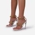 Stiletto High-Heeled Chain Square Toe Sandals NSHYR67909