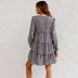Plaid Print Round Neck Long Sleeve Short Dress wholesale women s clothing Nihaostyles NSXMI67972