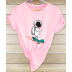 Creative astronaut printed casual short-sleeved T-shirt nihaostyle clothing wholesale NSYAY67998