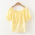 Summer square collar sleeve short blouse nihaostyle clothing wholesale NSYID68009